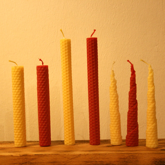 Handgerollte Bienenwachskerzen
